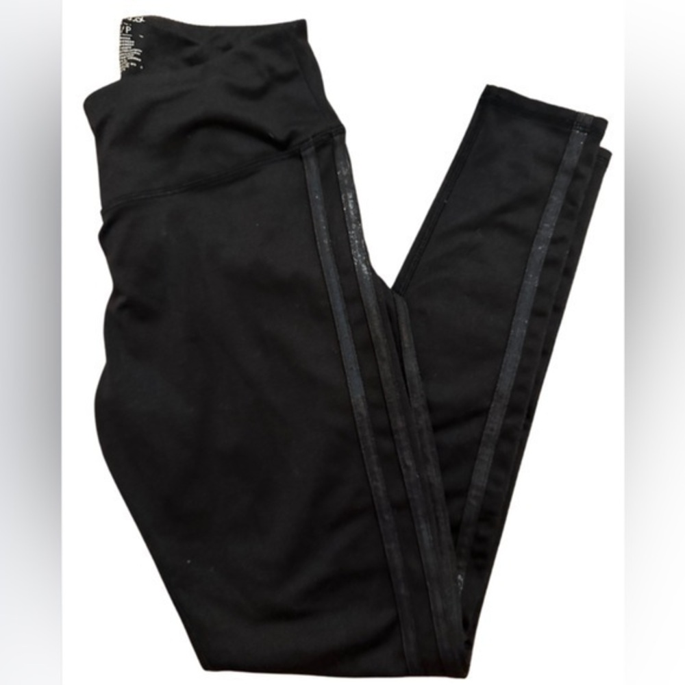 Splendid Black Leggings Double Side Stripe Size Medium